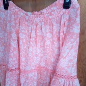 Chic Coral Floral Midi Dress